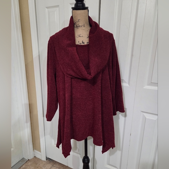 new directions Sweaters - New Directions Burgundy Cowl Neck Sweater